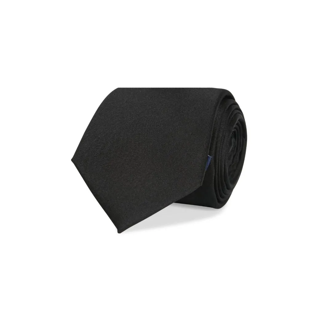 ABELARD Silk Satin Tie 7.5cm BLACK