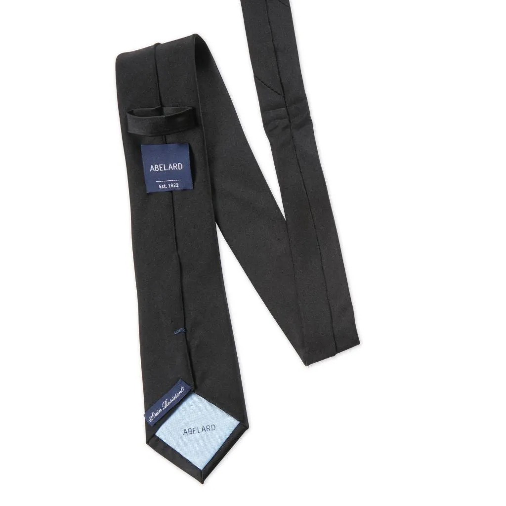 ABELARD Silk Satin Tie 7.5cm BLACK