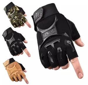 Airsoft Tactical Military Cycling Outdoor Combat Gloves Fingerless Size Free 4 Colours ATG007