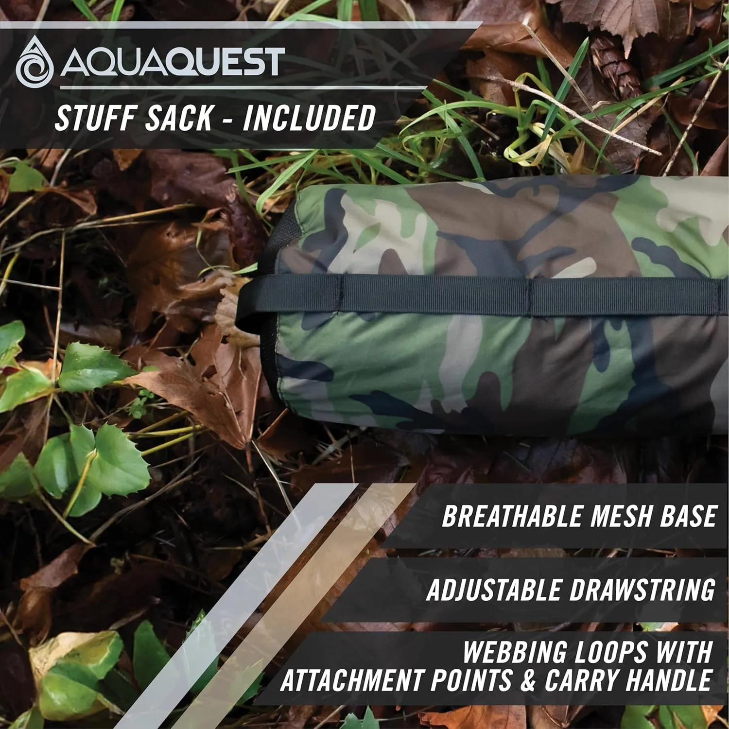 AquaQuest Defender Camping Tarp - Heavy Duty Tent Shelter or Rain Fly - Waterproof Camping Essentials for Hiking, Bushcraft & Hammock