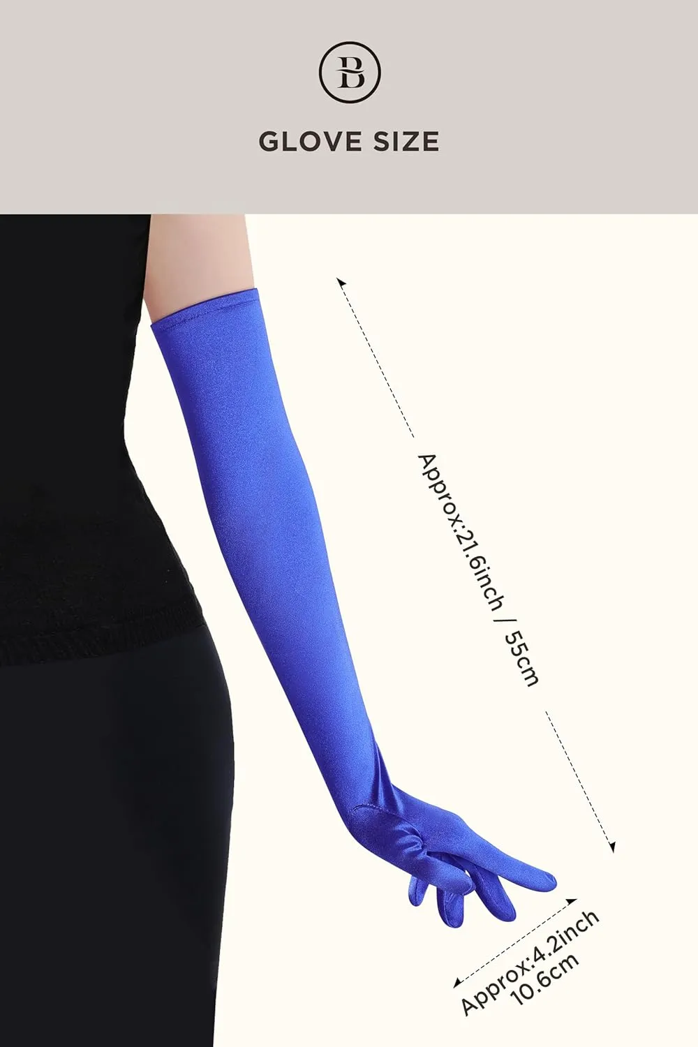 BABEYOND Long Opera Party 1920s Satin Tea Party Gloves Costume Stretchy Adult Size Elbow Length Bridal Gloves