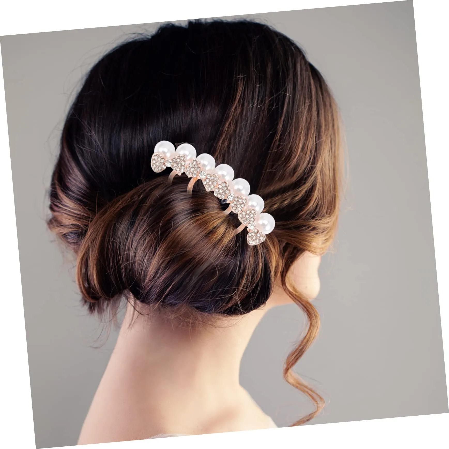 Beaupretty 2pcs Pearl Comb Crystal Hair Comb Bride Pearl Comb Diamond Hair Comb Pearl hair accessories Hair Combs for Women