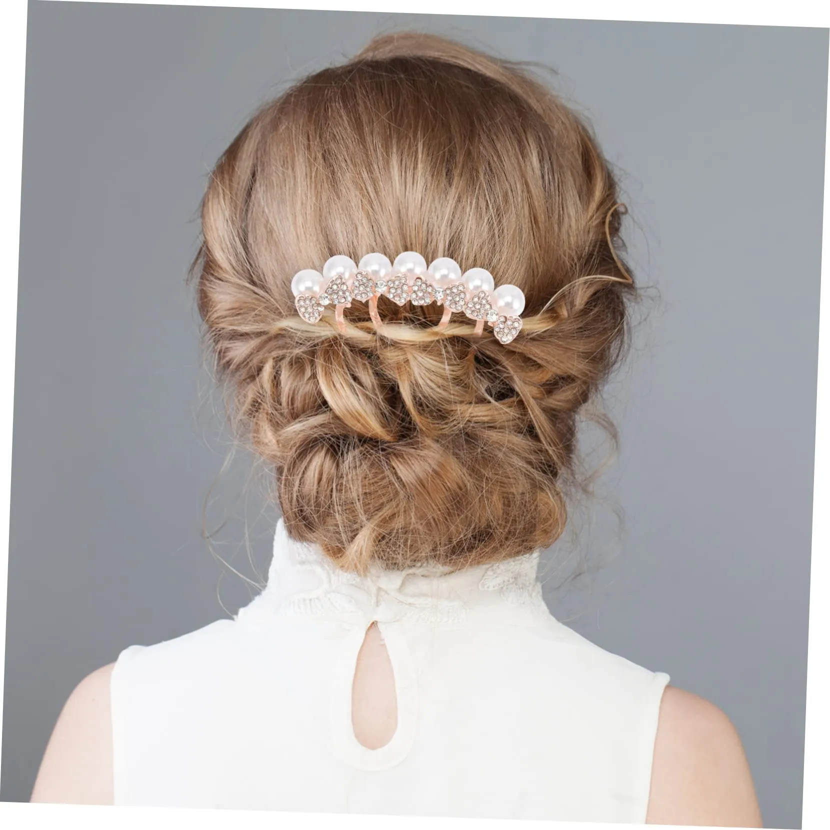Beaupretty 2pcs Pearl Comb Crystal Hair Comb Bride Pearl Comb Diamond Hair Comb Pearl hair accessories Hair Combs for Women