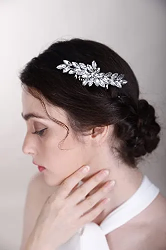 BERYUAN Simple Crystals Hair Comb for Women Girls Bride Hair Comb Multi-Color Comb GOLD