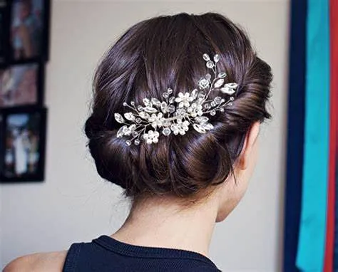 Bestshoot Hair Comb, Bridal Hair Accessories with Crystal Rhinestone, Alloy Wire, for Women, Girls, Bridal, Bridesmaid (Silver)
