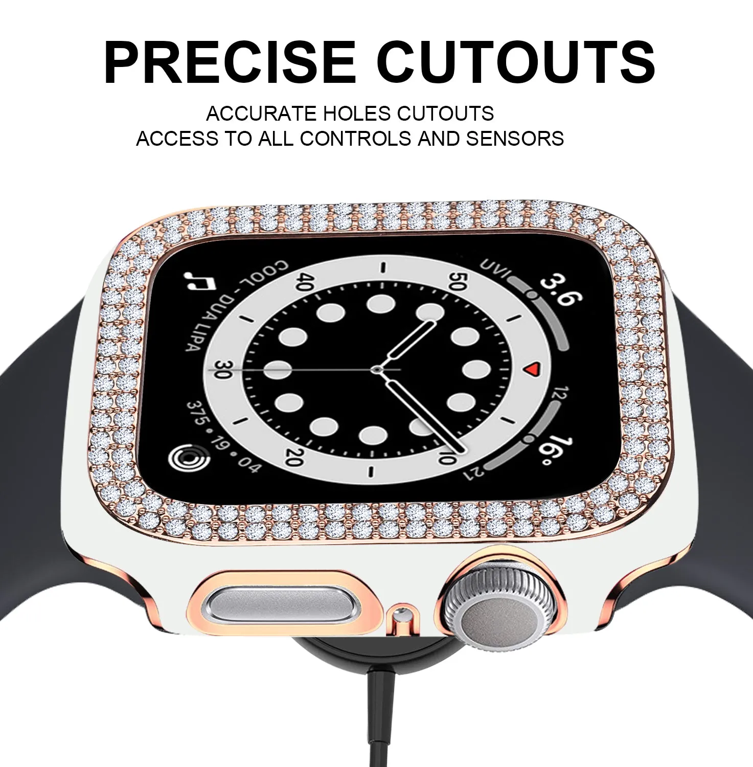 Bling Bumper Case for Apple Watch-White