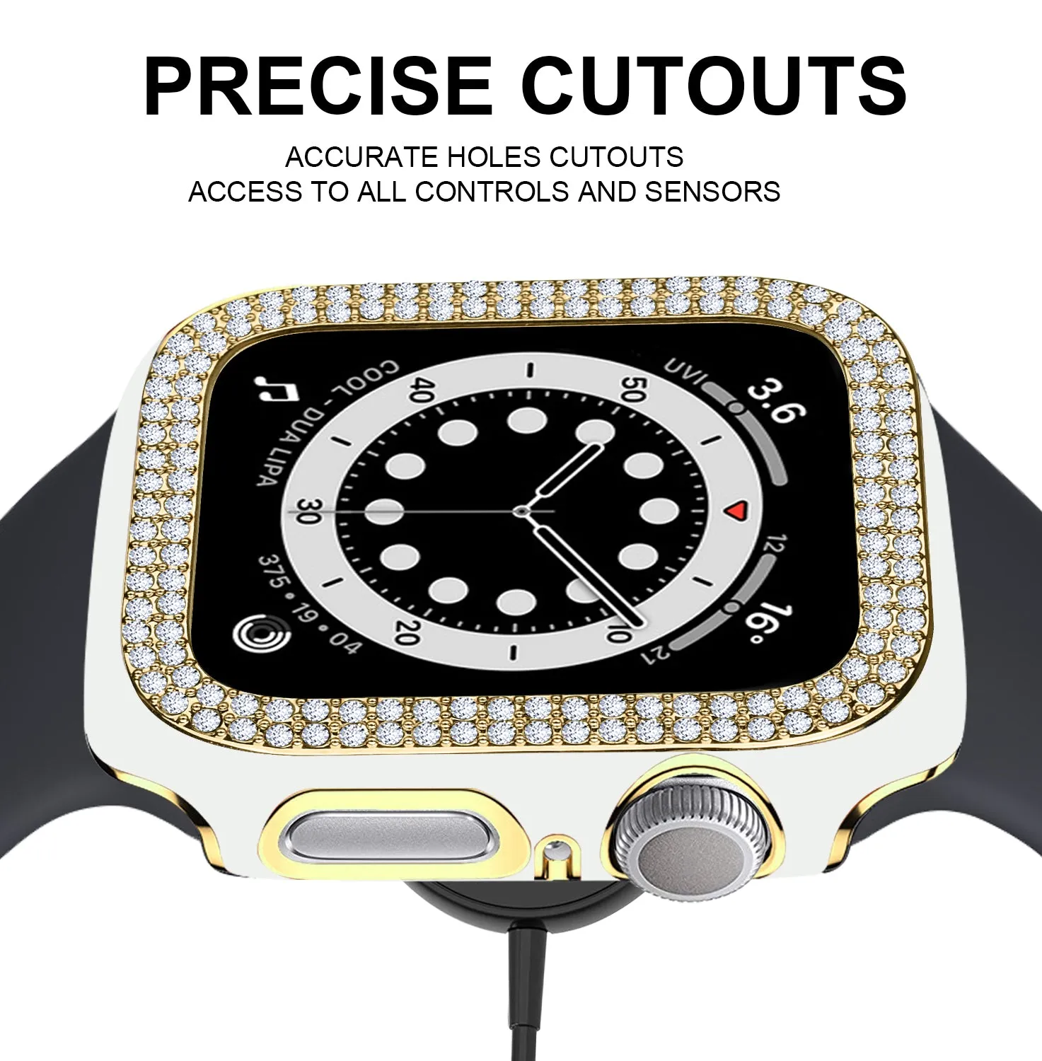 Bling Bumper Case for Apple Watch-White