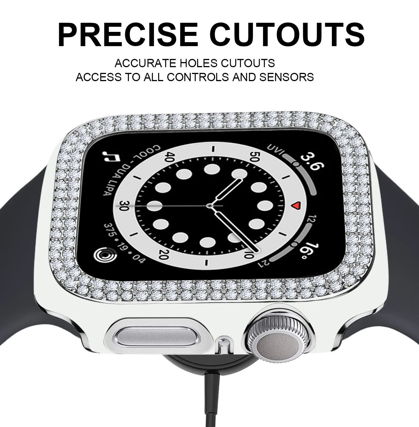 Bling Bumper Case for Apple Watch-White