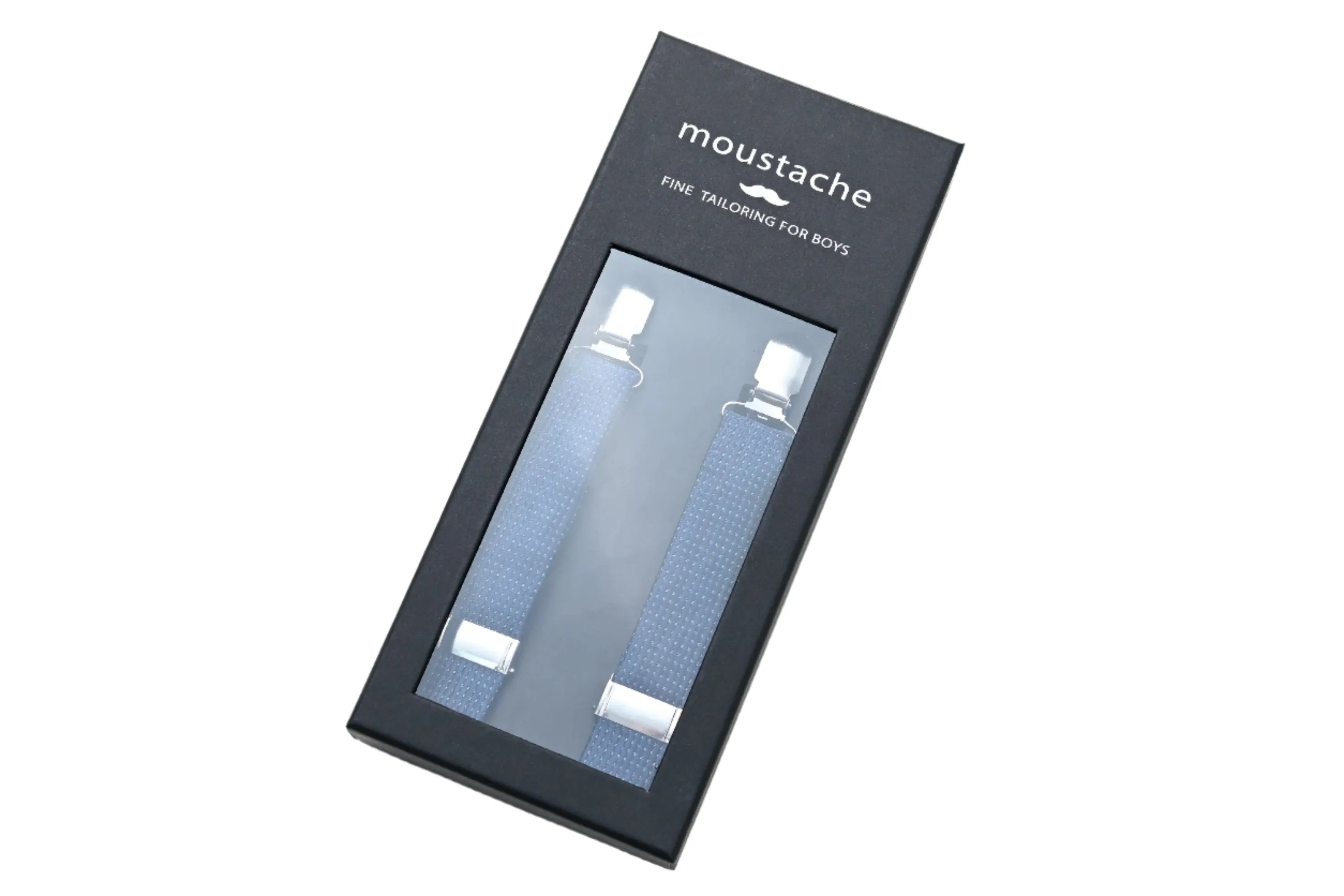 Blue Textured Suspenders Set