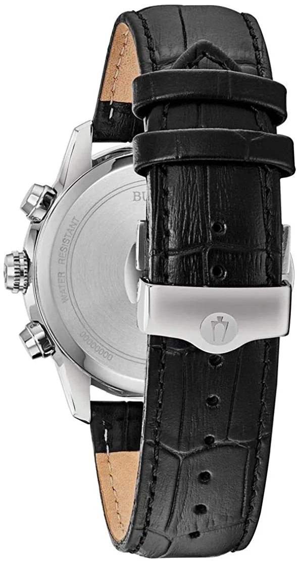 Bulova Sutton Men's Automatic Watch with Black Leather Strap and Forest Green Dial 96B310