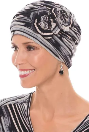 Cardani Large Flapper Turban Viscose from Bamboo Hat for Large Heads