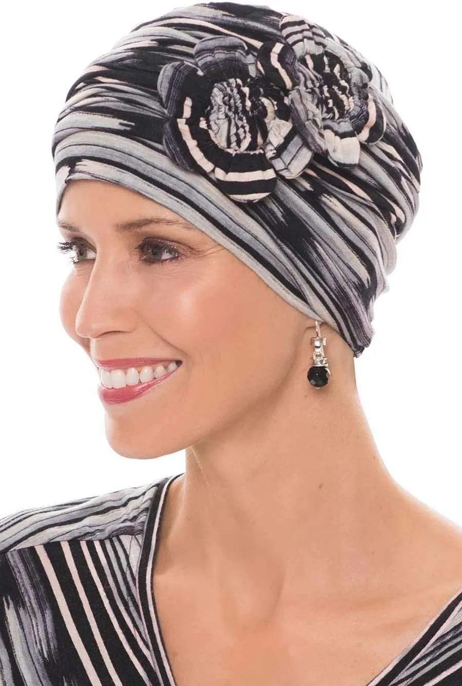 Cardani Large Flapper Turban Viscose from Bamboo Hat for Large Heads