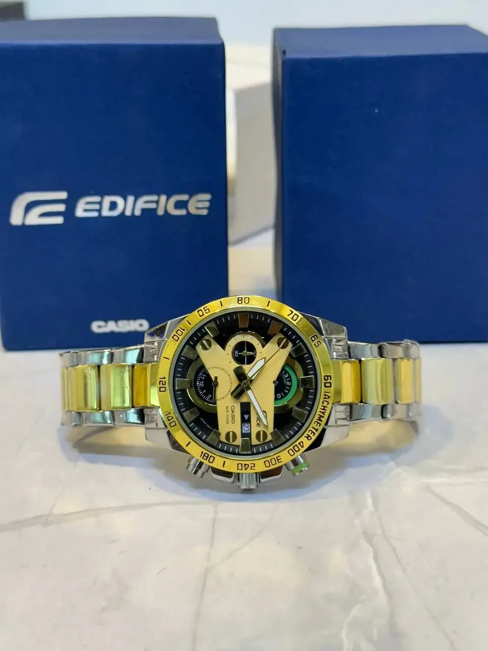 Casio Edifice Watch EFR Quartz with Chronograph & Stainless Steel Chain