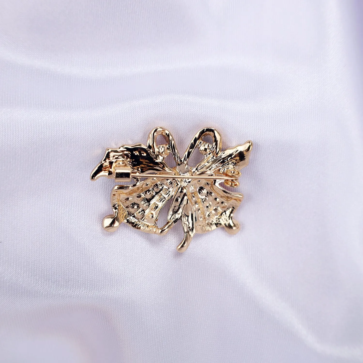 Christmas bells - brooch with cubic zirconia