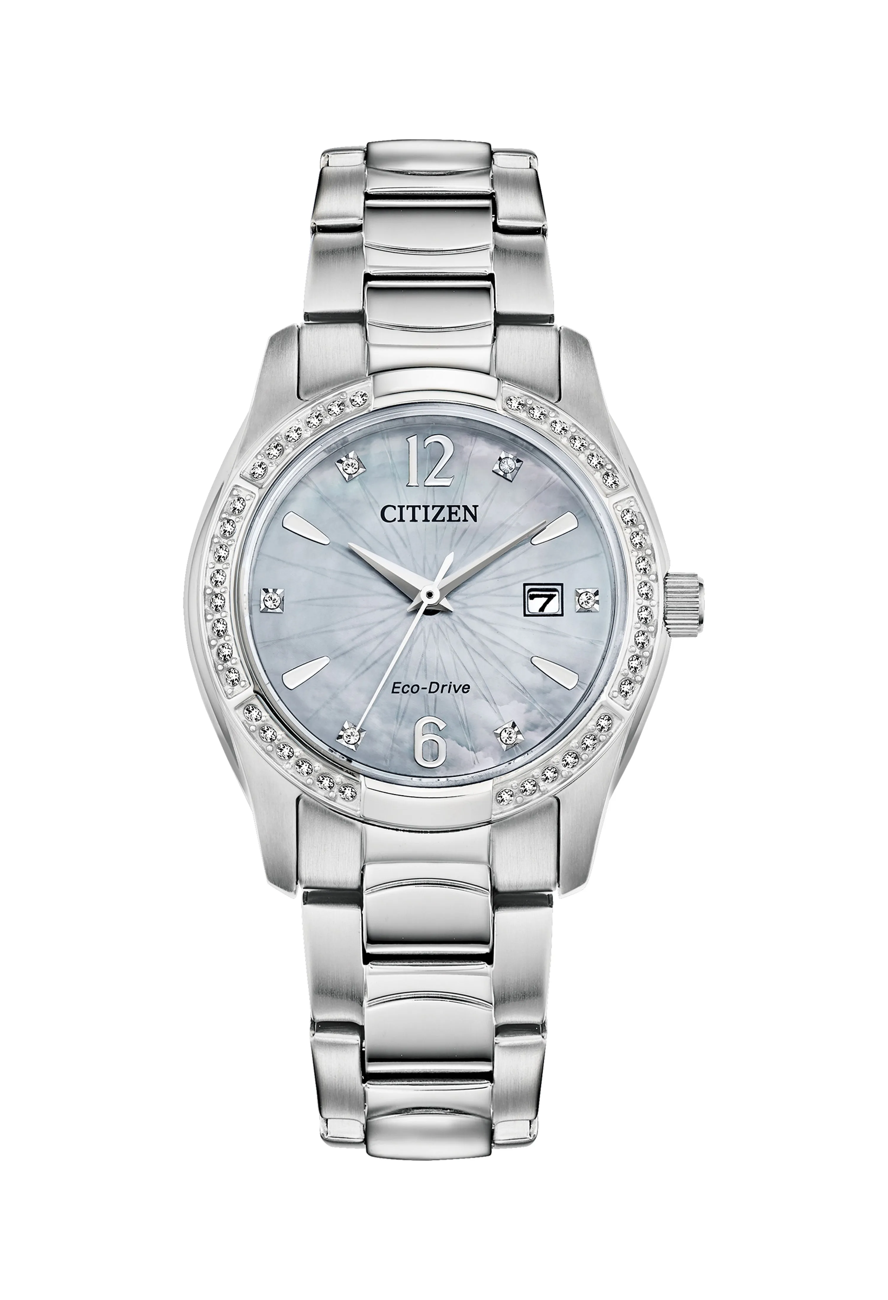 Citizen Ladies Stainless Steel Silhouette MOP Crystal Dial/ Bezel Bracelet Watch