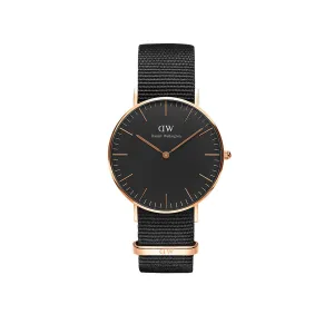 Classic 36mm Cornwall - Black & Rose Gold Watch