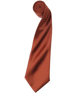 Colours satin tie | Chestnut