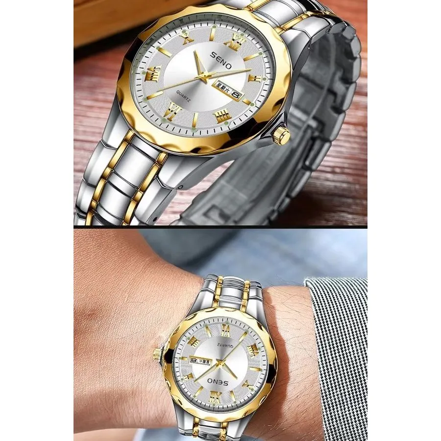 Compact Luminous Business Watch with Slim Case Thickness