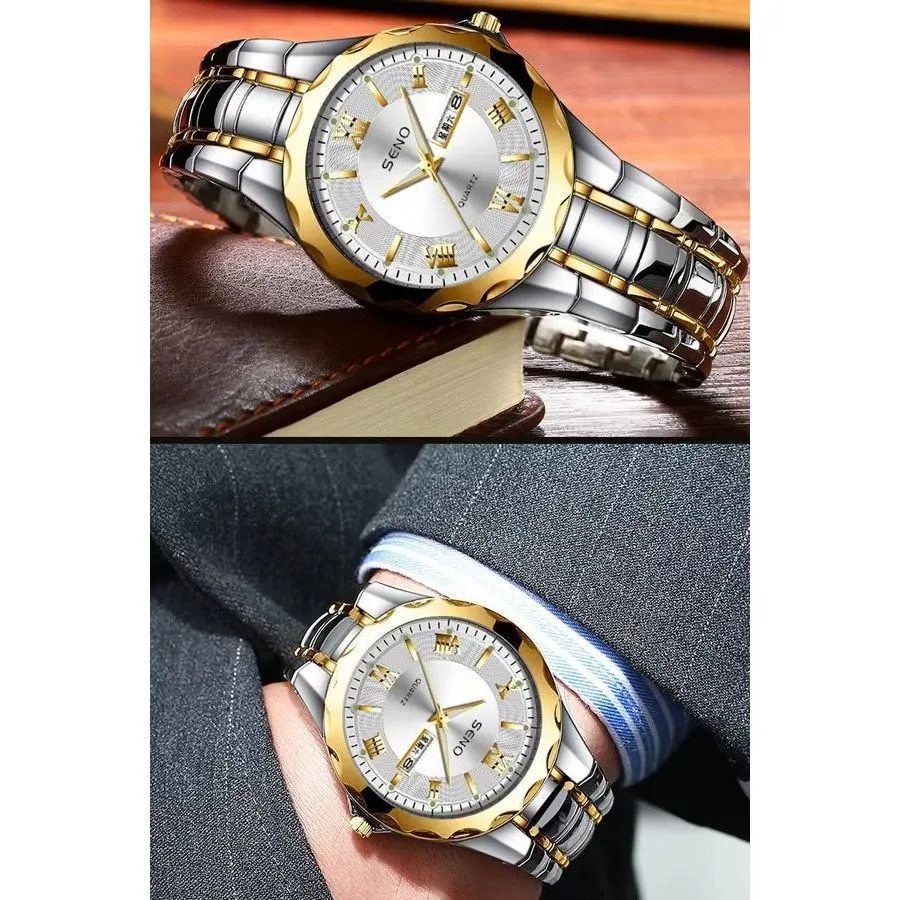 Compact Luminous Business Watch with Slim Case Thickness