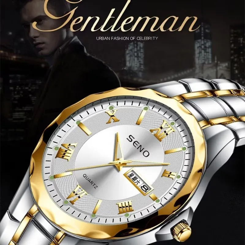 Compact Luminous Business Watch with Slim Case Thickness