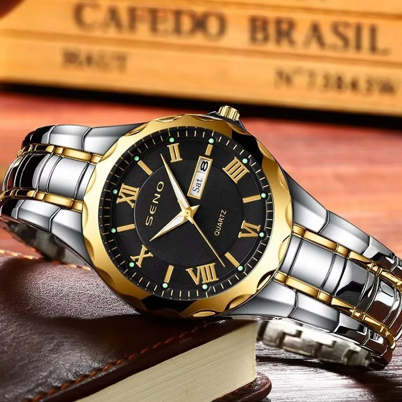 Compact Luminous Business Watch with Slim Case Thickness