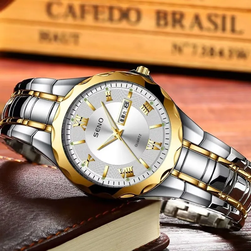 Compact Luminous Business Watch with Slim Case Thickness