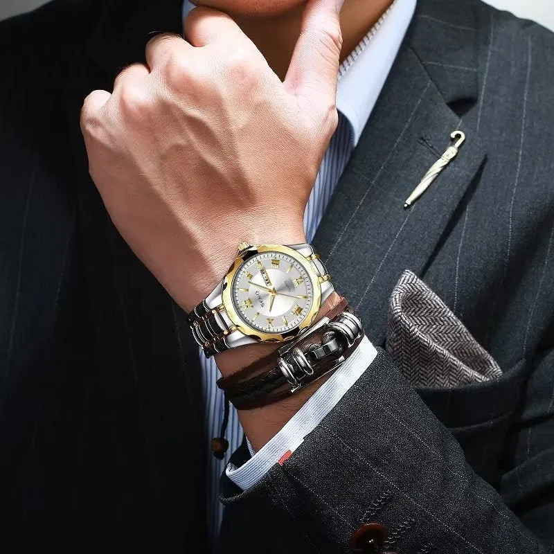 Compact Luminous Business Watch with Slim Case Thickness