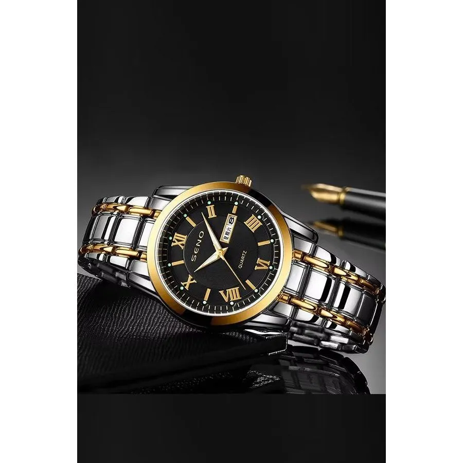 Compact Luminous Business Watch with Slim Case Thickness