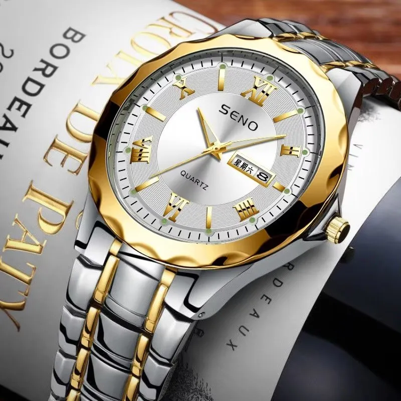 Compact Luminous Business Watch with Slim Case Thickness