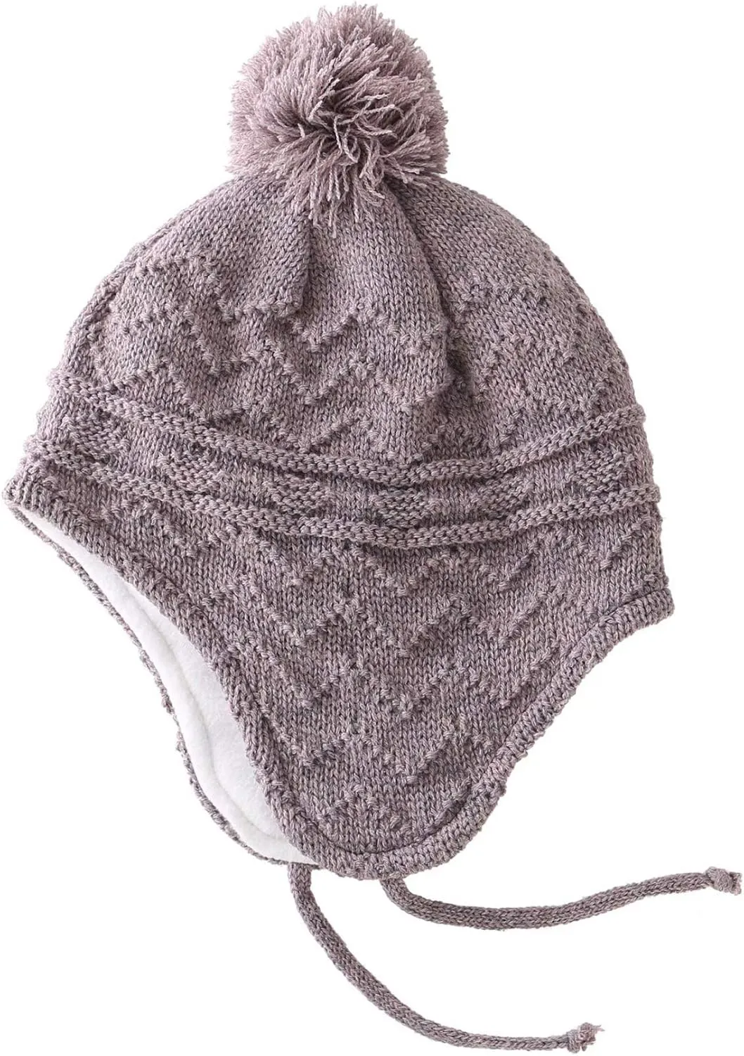 Connectyle Toddler Boys Girls Beanie Hat Fleece Lined Knit Kids Hat with Ear Flaps Warm Winter Hat Acrylic Watch Hat