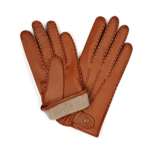 Deerskin Gloves with Cashmere Lining in Tan