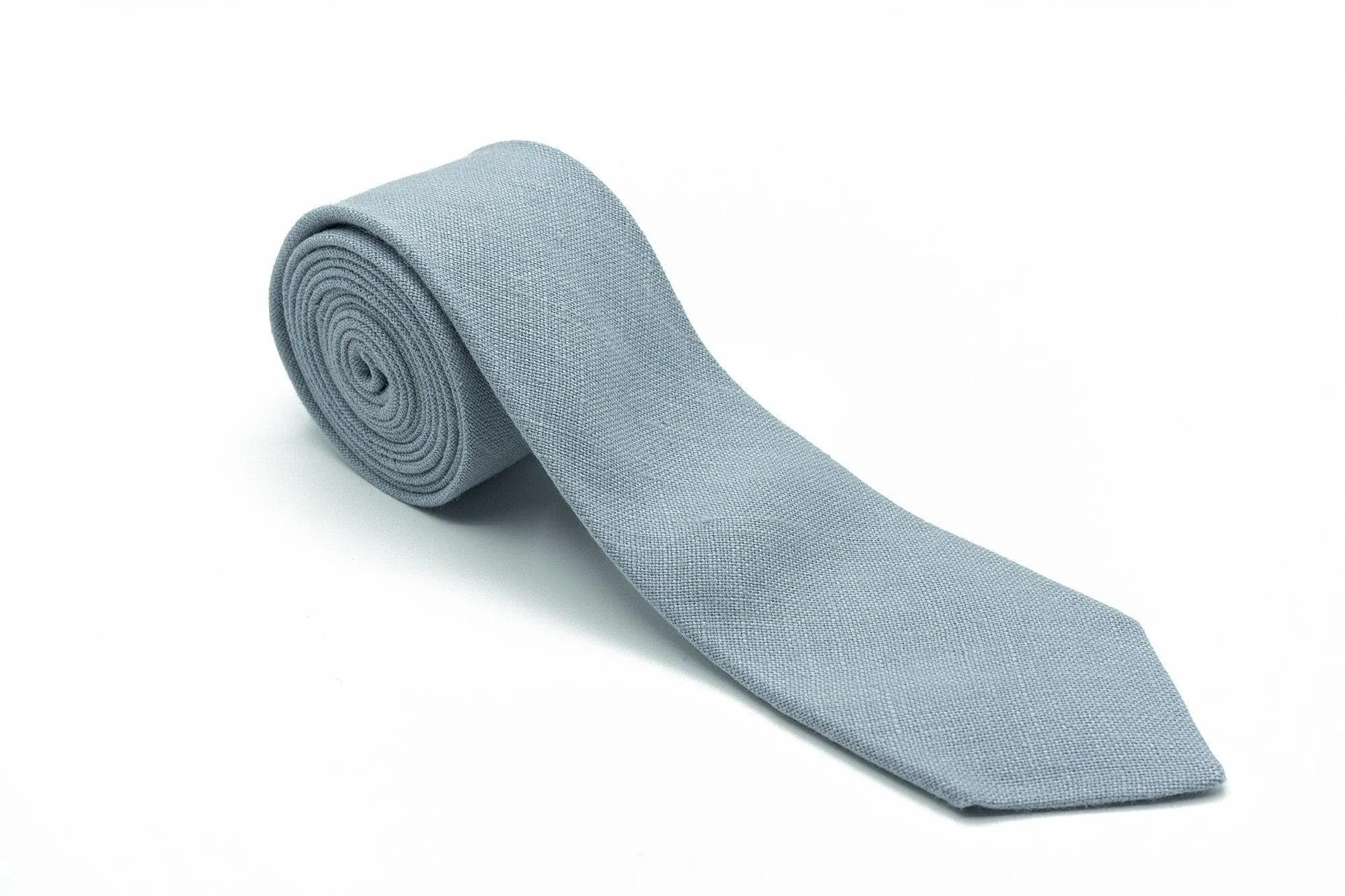 Dusty Blue Men's Tie Set with Bow Tie, Pocket Square, and Suspenders