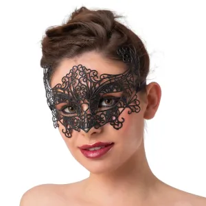 Filigree Eye Mask Black Lace Effect Masquerade Ball Face Cover