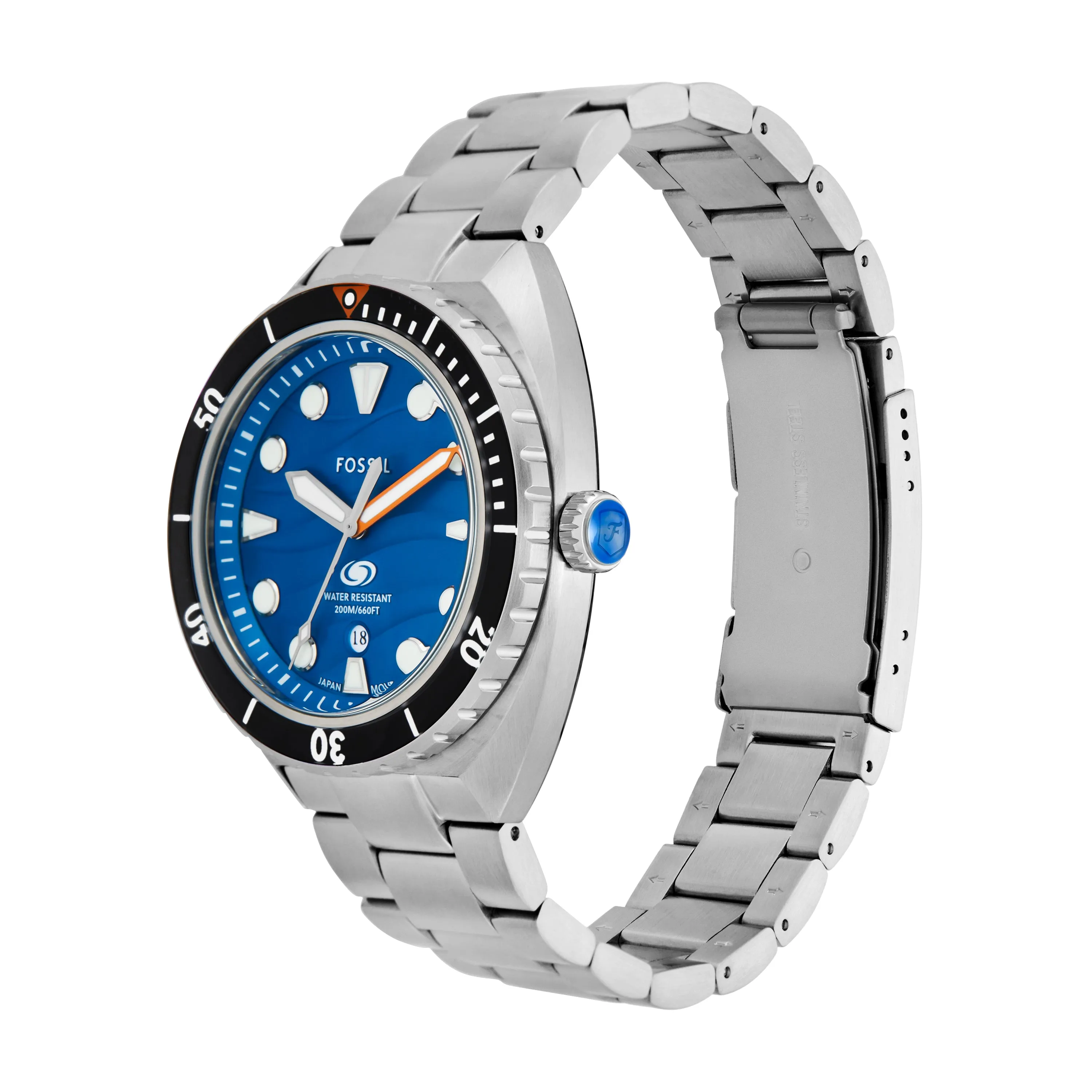 Fossil Stylish and Functional Fossil Breaker Stainless Steel Date Watch FS6064