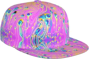 Funny Trippy Baseball Cap Men Women Rainbow Tie Dye Adjustable Snapback Flat Bill Hip Hop Hat