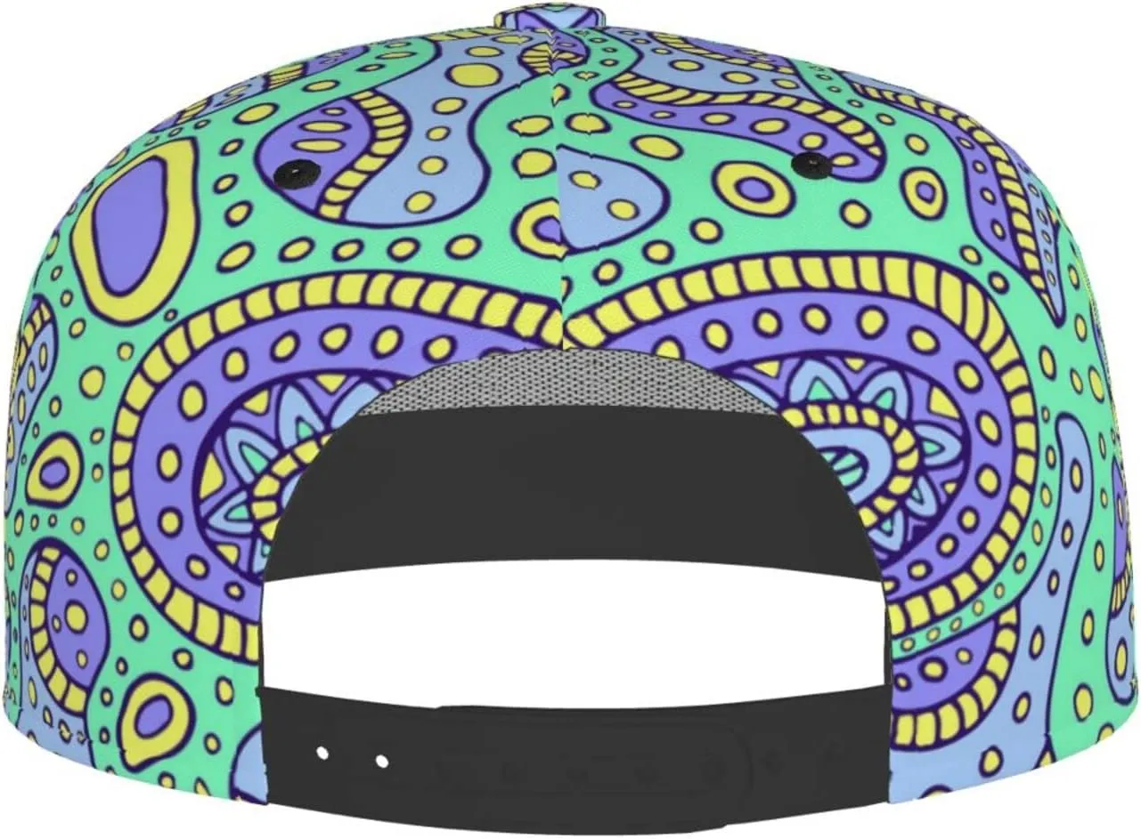 Funny Trippy Baseball Cap Men Women Rainbow Tie Dye Adjustable Snapback Flat Bill Hip Hop Hat