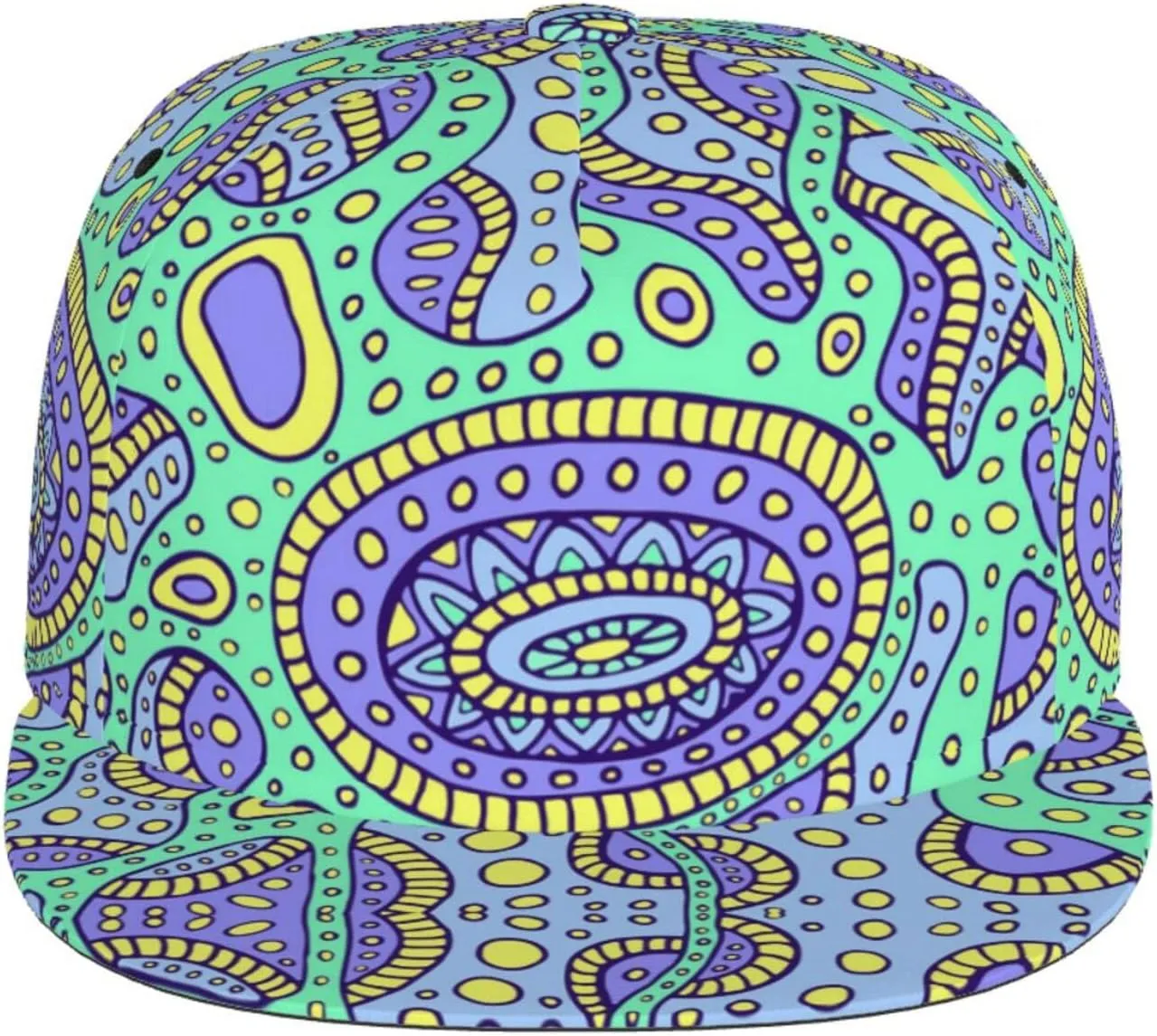 Funny Trippy Baseball Cap Men Women Rainbow Tie Dye Adjustable Snapback Flat Bill Hip Hop Hat
