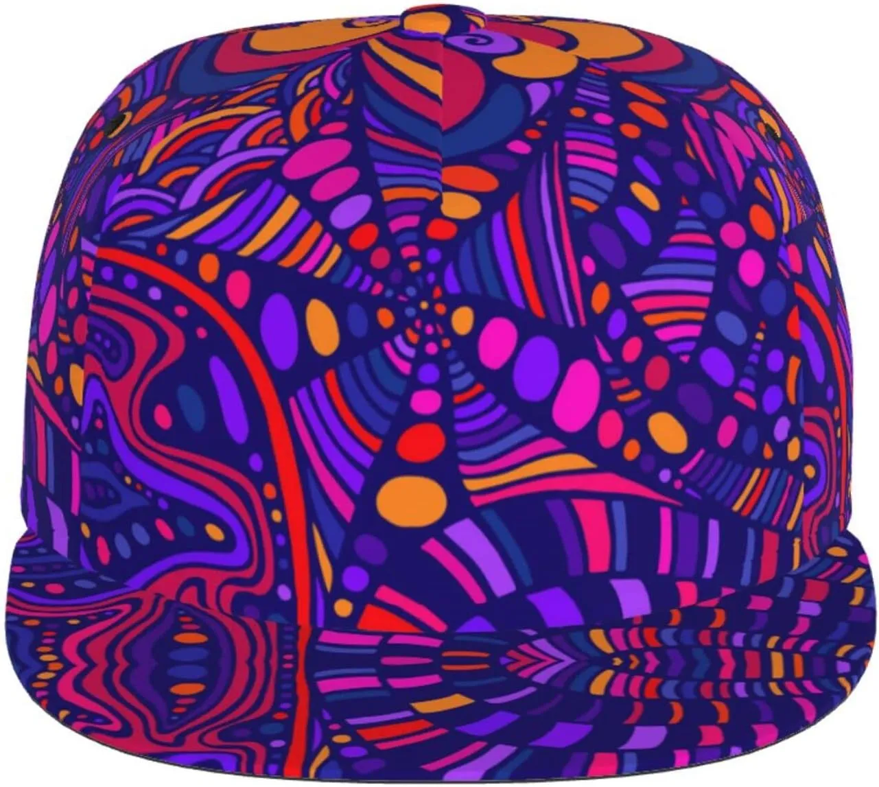 Funny Trippy Baseball Cap Men Women Rainbow Tie Dye Adjustable Snapback Flat Bill Hip Hop Hat