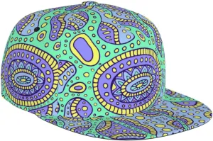 Funny Trippy Baseball Cap Men Women Rainbow Tie Dye Adjustable Snapback Flat Bill Hip Hop Hat