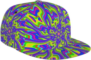 Funny Trippy Baseball Cap Men Women Rainbow Tie Dye Adjustable Snapback Flat Bill Hip Hop Hat