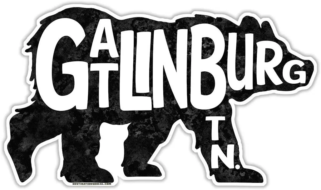Gatlinburg Tennessee Bear Vinyl Sticker Decal 3.75" Great Smoky Mountains National Park