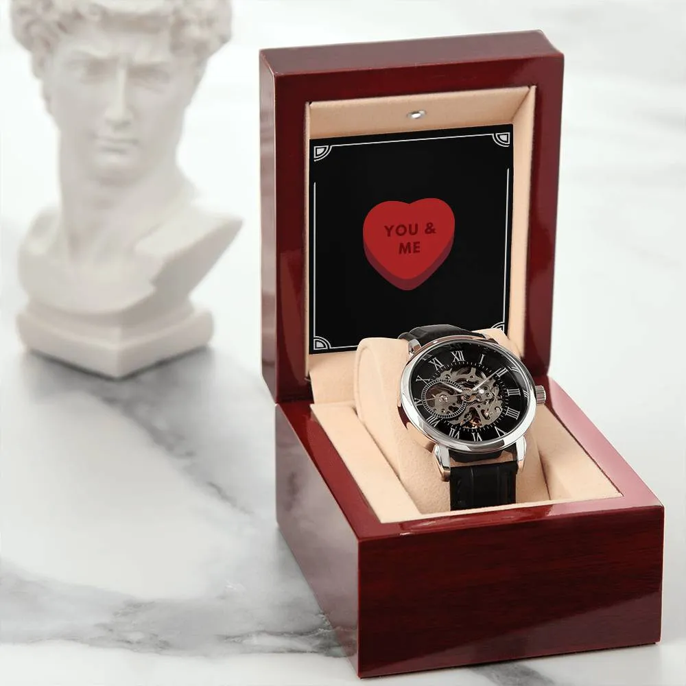Gift For Husband or Boyfriend Openwork Watch