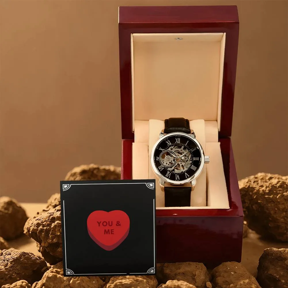Gift For Husband or Boyfriend Openwork Watch