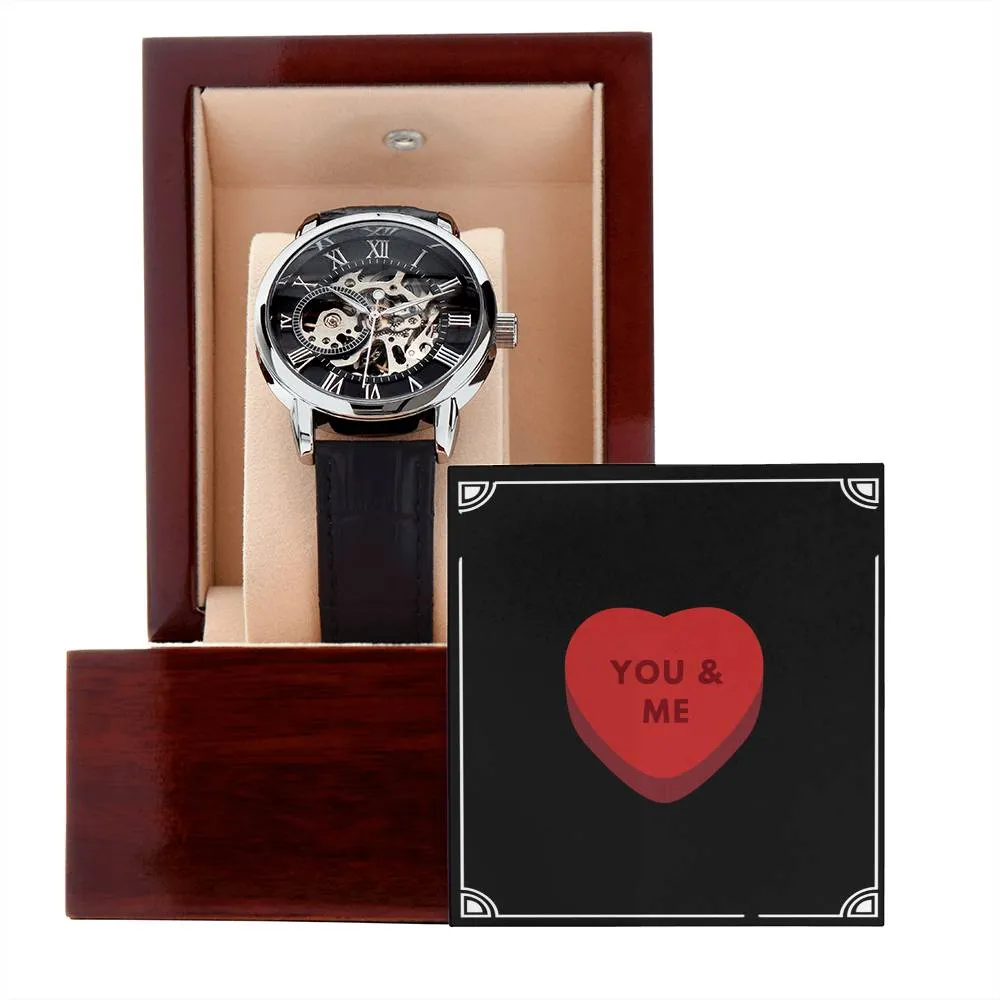 Gift For Husband or Boyfriend Openwork Watch