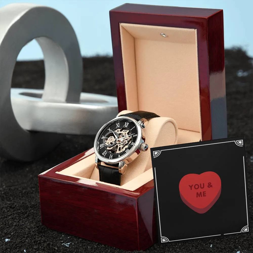 Gift For Husband or Boyfriend Openwork Watch