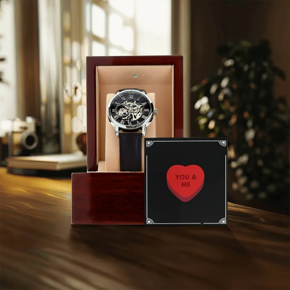 Gift For Husband or Boyfriend Openwork Watch