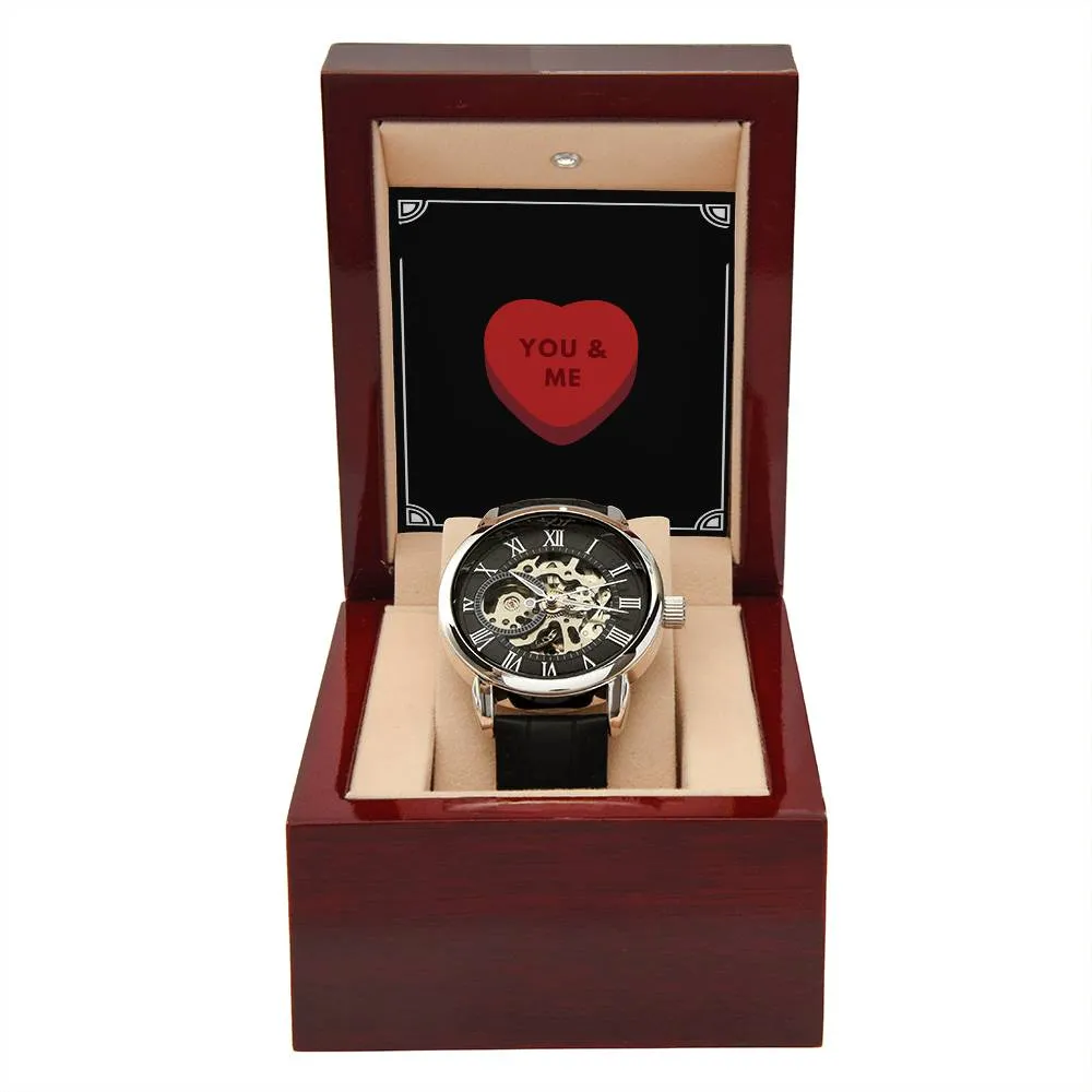 Gift For Husband or Boyfriend Openwork Watch