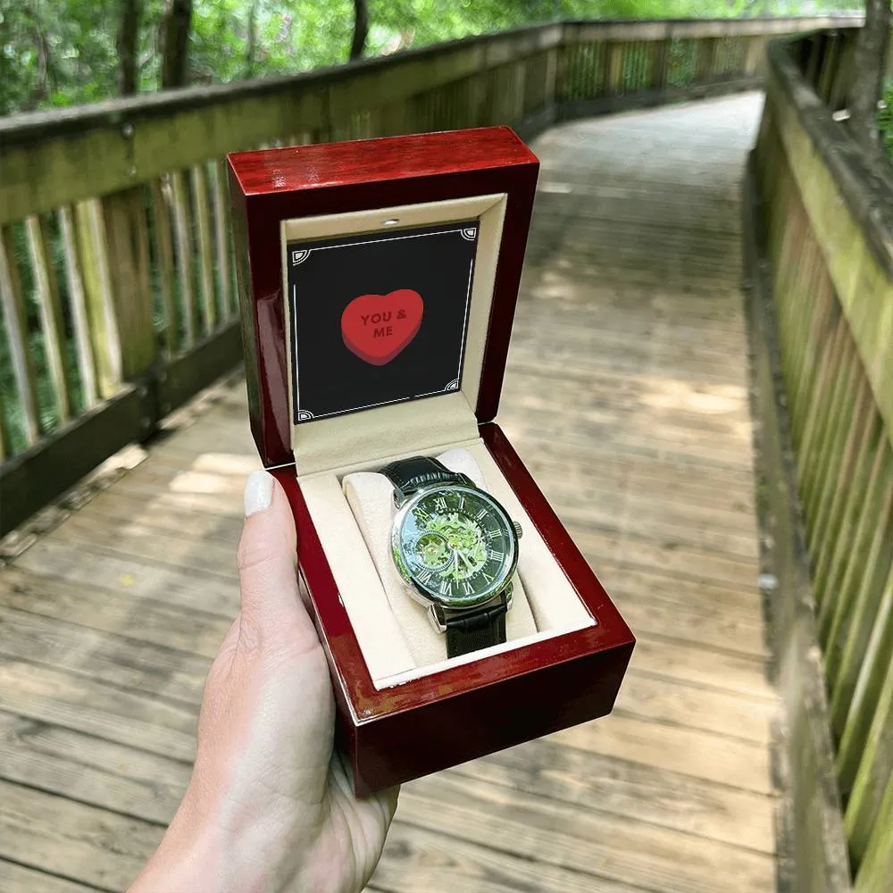 Gift For Husband or Boyfriend Openwork Watch
