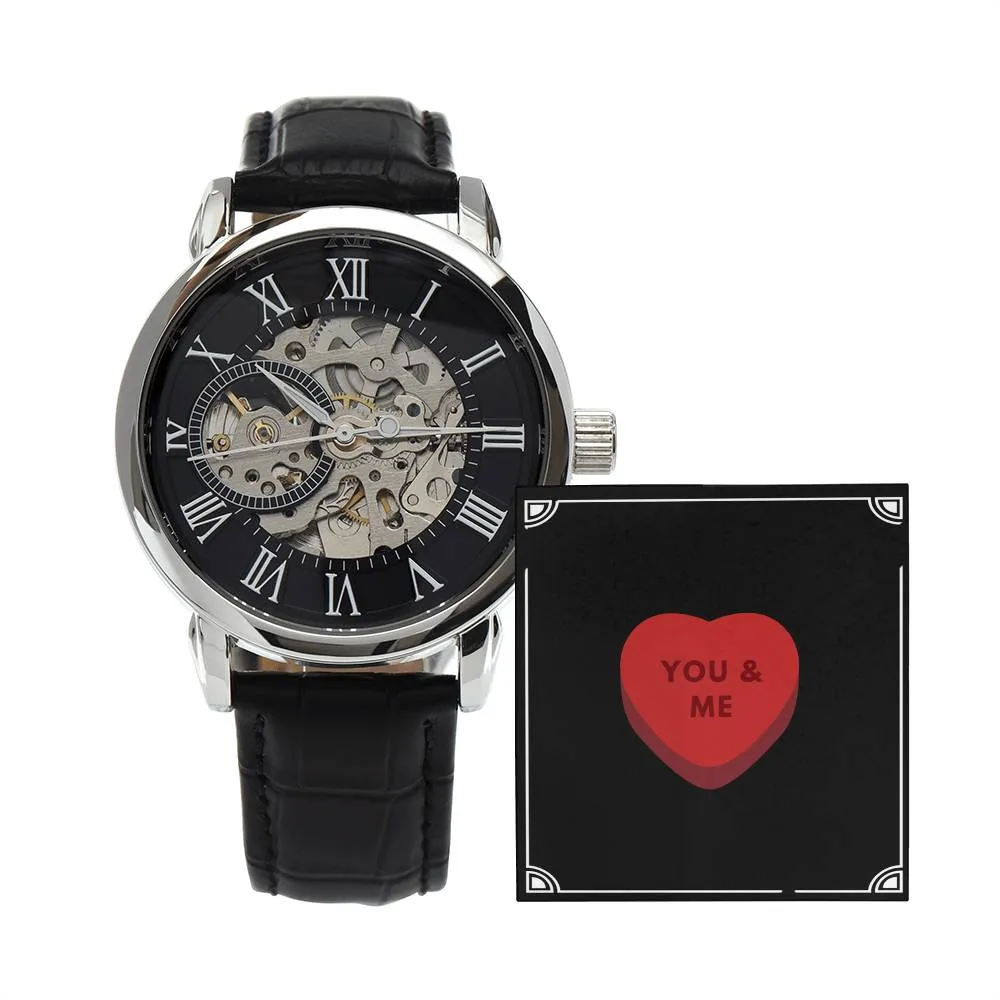 Gift For Husband or Boyfriend Openwork Watch