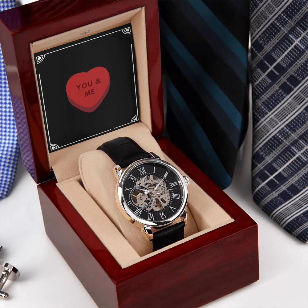 Gift For Husband or Boyfriend Openwork Watch